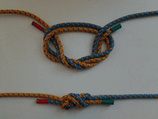 Пакетный узел. Узлы для рыболовных снастей. anchor knot, fisherman`s bend, bucket hitch, Пакетный узел